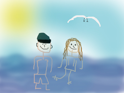 John Gurdebeke and I at the Beach.